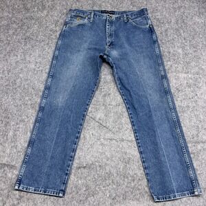 Wrangler Jeans Mens 36x30 * Blue Bootcut Cowboy Cut Collection Denim Tag 38x30